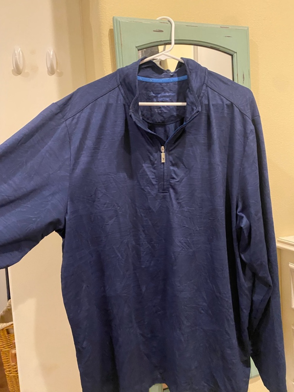 Tommy Bahama Navy Blue Long Sleeve Quarter-Zip Shirt
